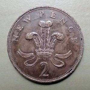 Very Rare 2 pence British coin. With error.